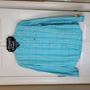 Duck Head Button Down Dress Shirt XL Blue Check Long Sleeve